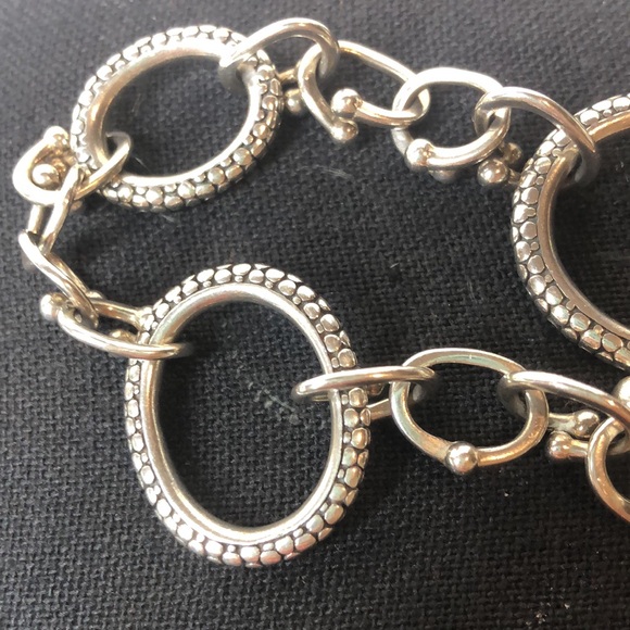 MICHAEL DAWKINS Sterling Silver Caviar Starry Night Link Toggle Necklace 36” - Picture 15 of 17